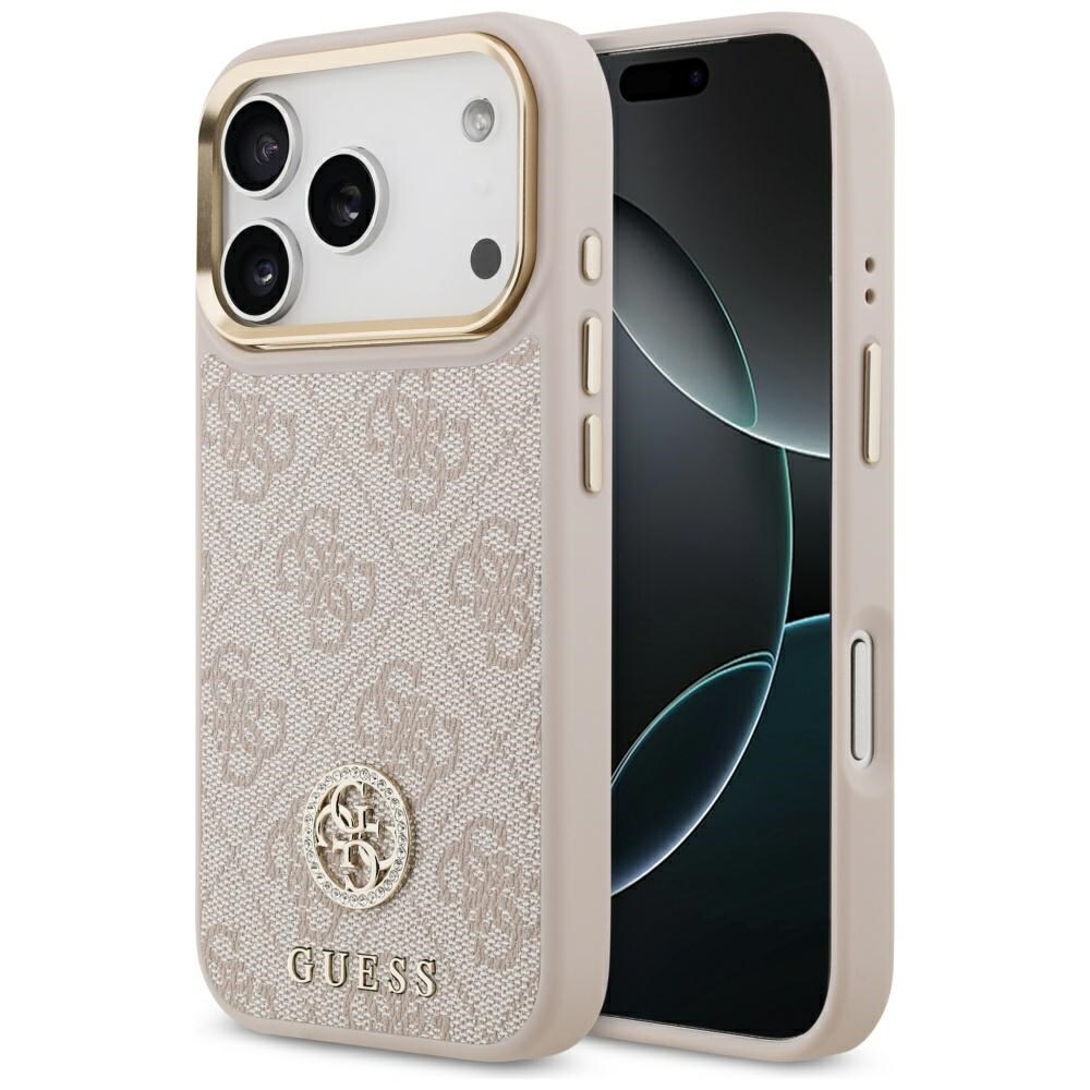 Guess 4G Strass Logo MagSafe-fodral för iPhone 17 Pro - Rosa