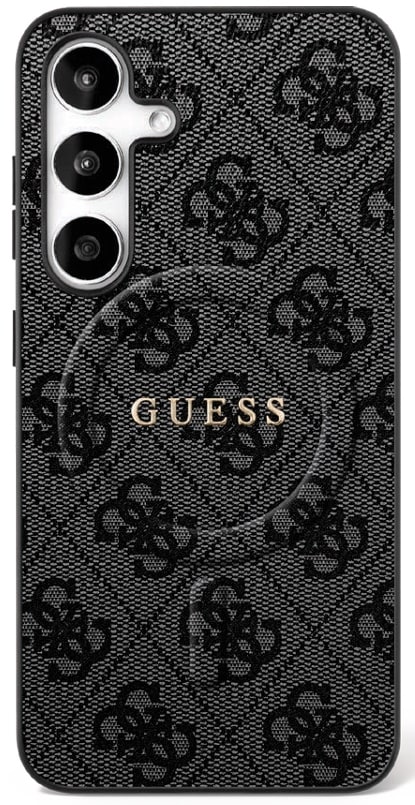Guess 4G Ring Classic Logo MagSafe-fodral för Samsung Galaxy S25 FE - svart