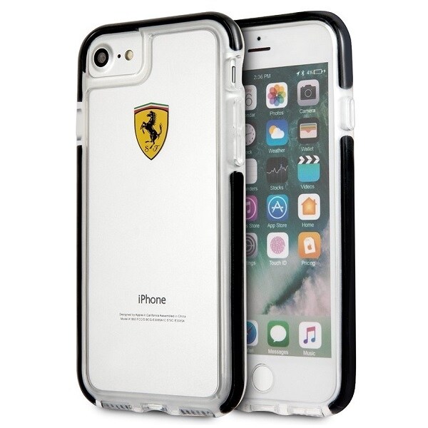 Ferrari Hardcase FEGLHCP7BK iPhone 7/8 SE 2020 / SE 2022 Stötsäkert transparent svart