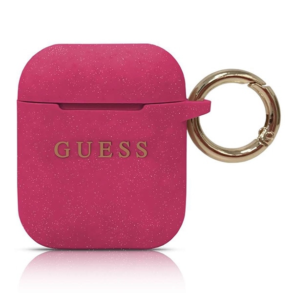 Guess GUACCSILGLFU AirPods skydd fuchsia / fuchsia Silikon Glitter