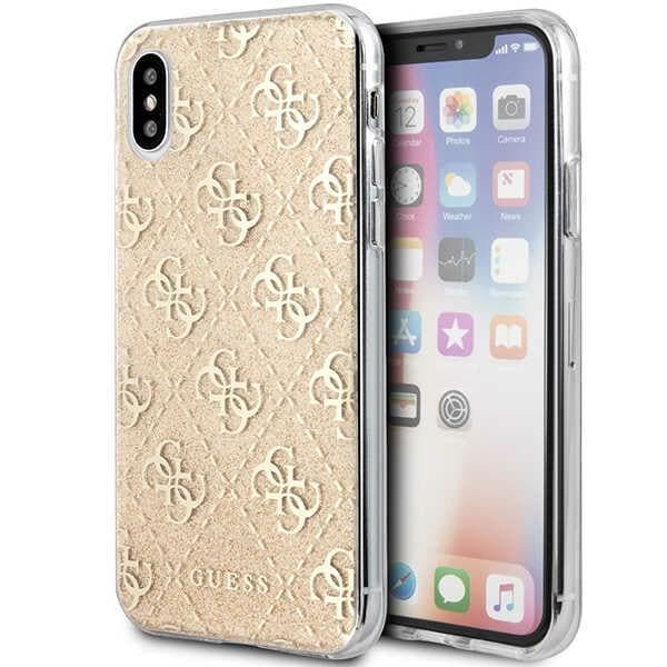 Guess 4G Glitter iPhone X/Xs Fodral - Guld