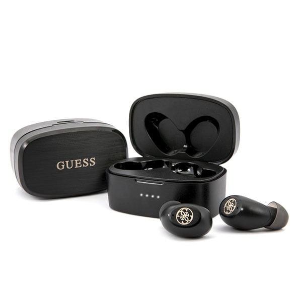 Guess GUTWSJL4GBK TWS Bluetooth-hörlurar + svart/svart 4G-dockningsstation