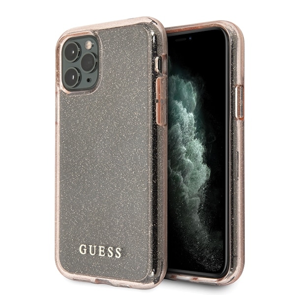 Guess GUHCN58PCGLPI iPhone 11 Pro rosa/rosa hårt fodral Glitter