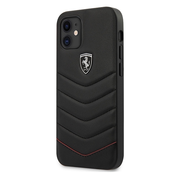 Ferrari FEHQUHCP12SBK iPhone 12 mini 5,4" svart/svart hårda fodral Off Track Quilted