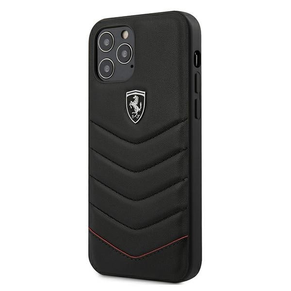 Ferrari FEHQUHCP12LBK iPhone 12 Pro Max 6,7" svart/svart hårda fodral Off Track Quilted