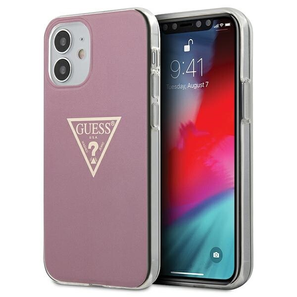 Guess GUHCP12SPCUMPTPI iPhone 12 mini 5,4" rosa/rosa hårda fodral Metallic Collection