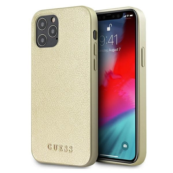 Guess GUHCP12LIGLGO iPhone 12 Pro Max 6,7" guld/guld hårda fodral Iridescent