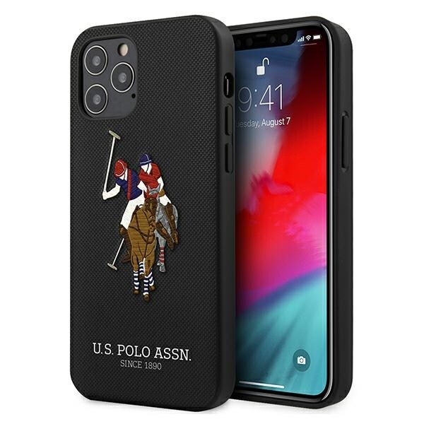 US Polo USHCP12LPUGFLBK iPhone 12 Pro Max 6.7" svart/svart Polo Embroidery Collection