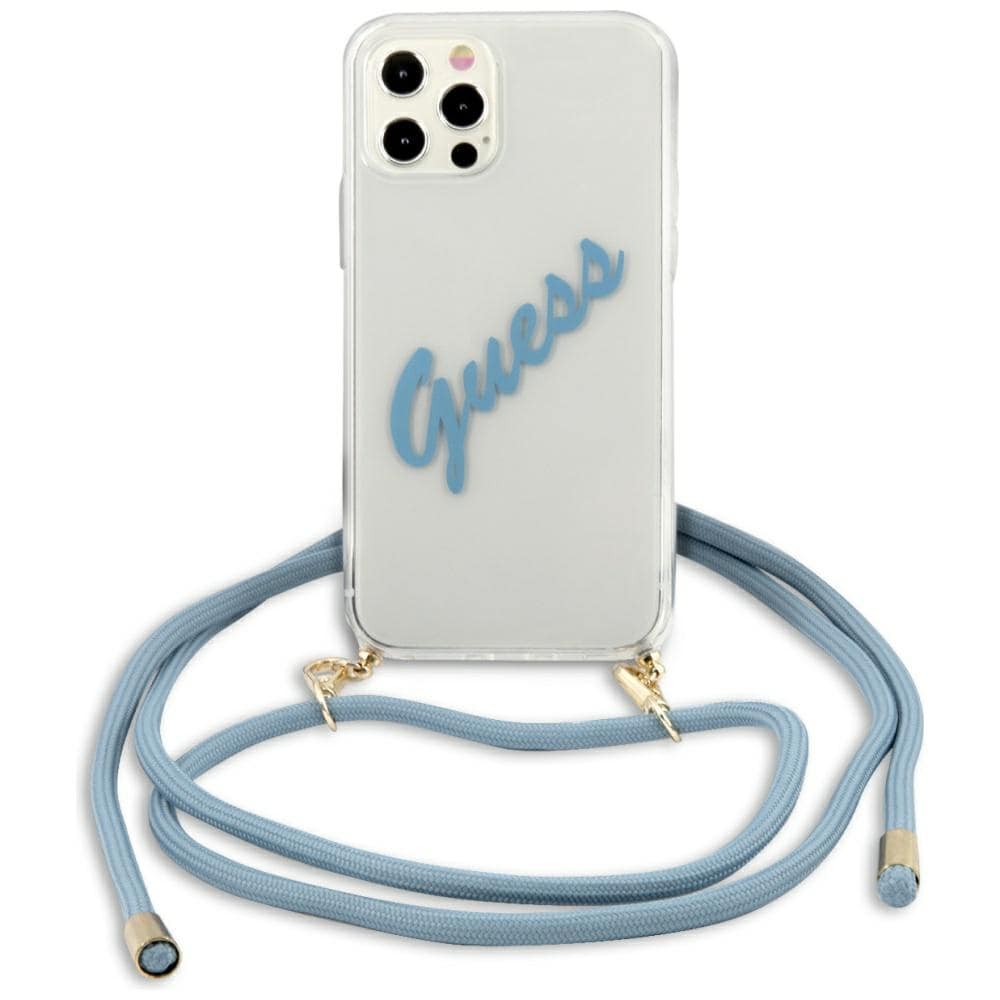 Guess GUHCP12LCRTVSBL iPhone 12 Pro Max 6,7" blå/blå hardcase Script Vintage