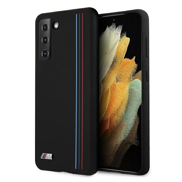 BMW Silikon Stripes M Collection Fodral för Samsung Galaxy S21+ - Svart
