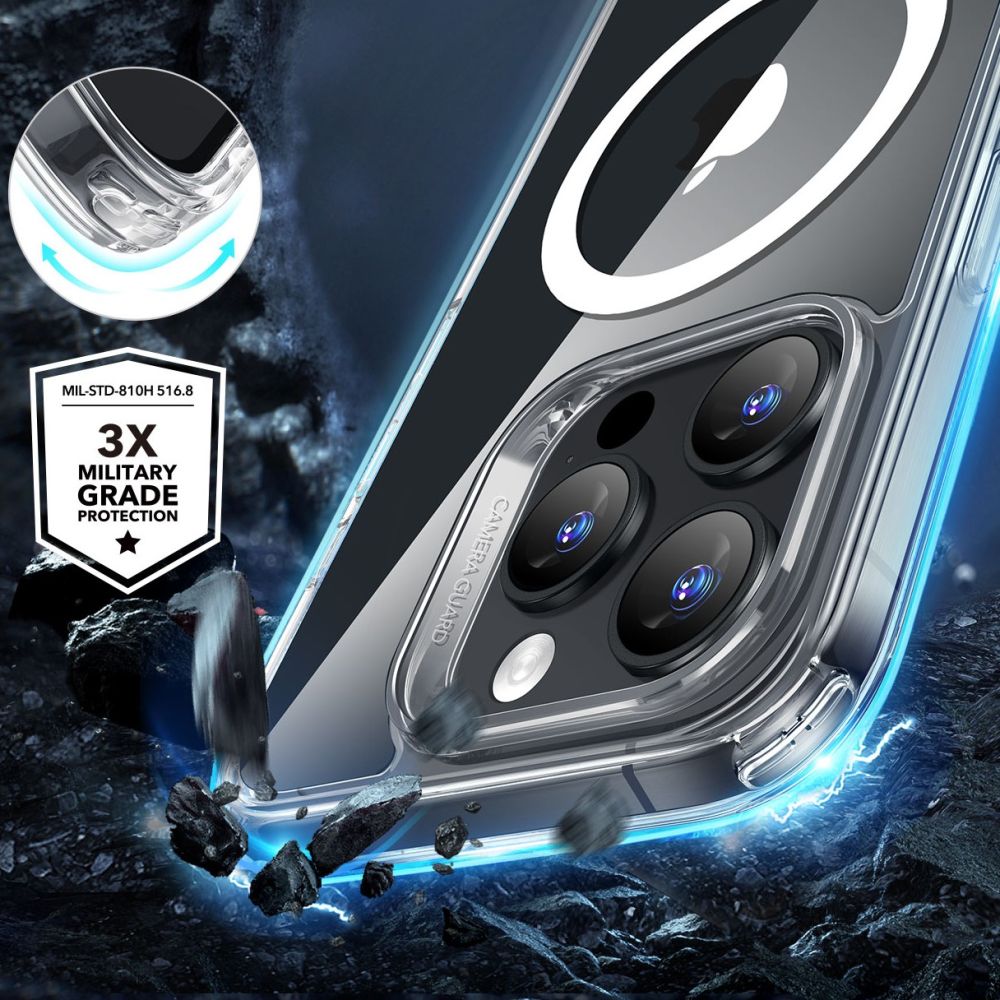 ESR Classic Hybrid Halolock MagSafe-etui + hærdet glas til iPhone 16 Pro Max - Klar