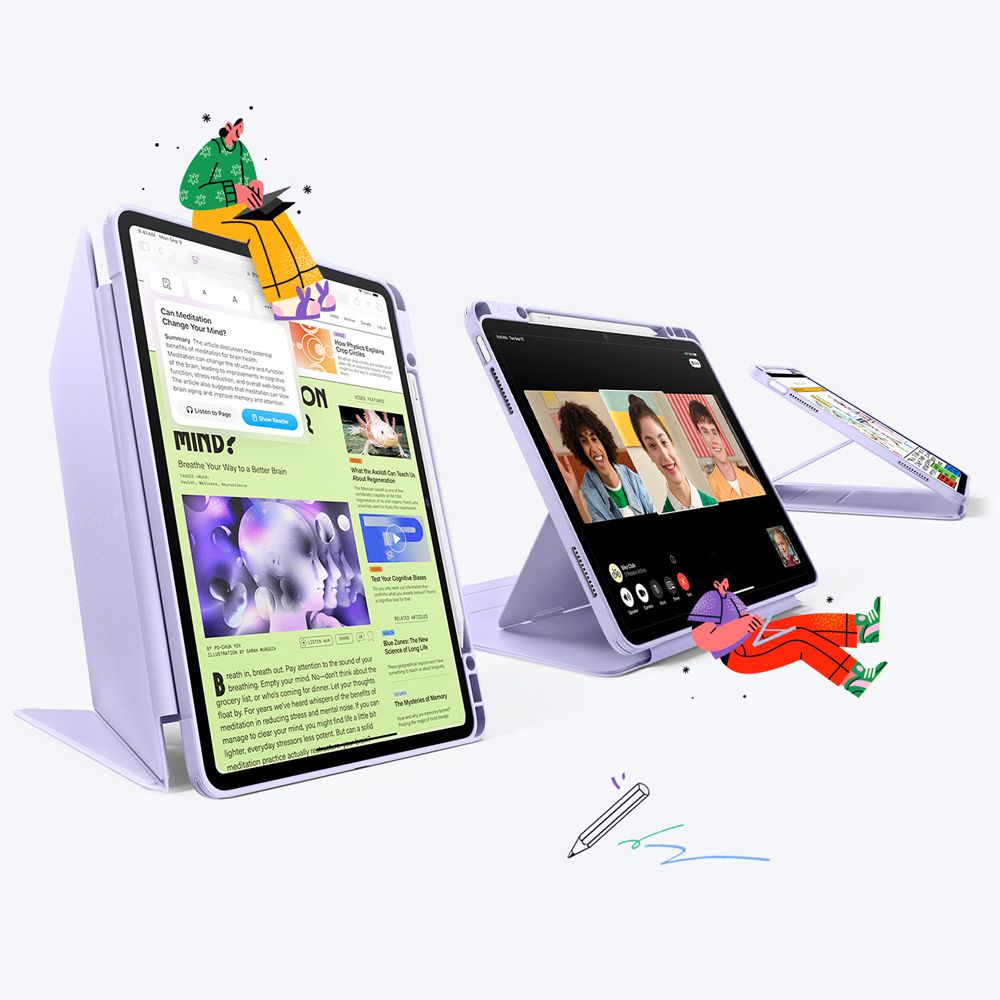 ESR Flip Hybrid-etui til iPad Air 13" (2024/2025/2026) - Lilla