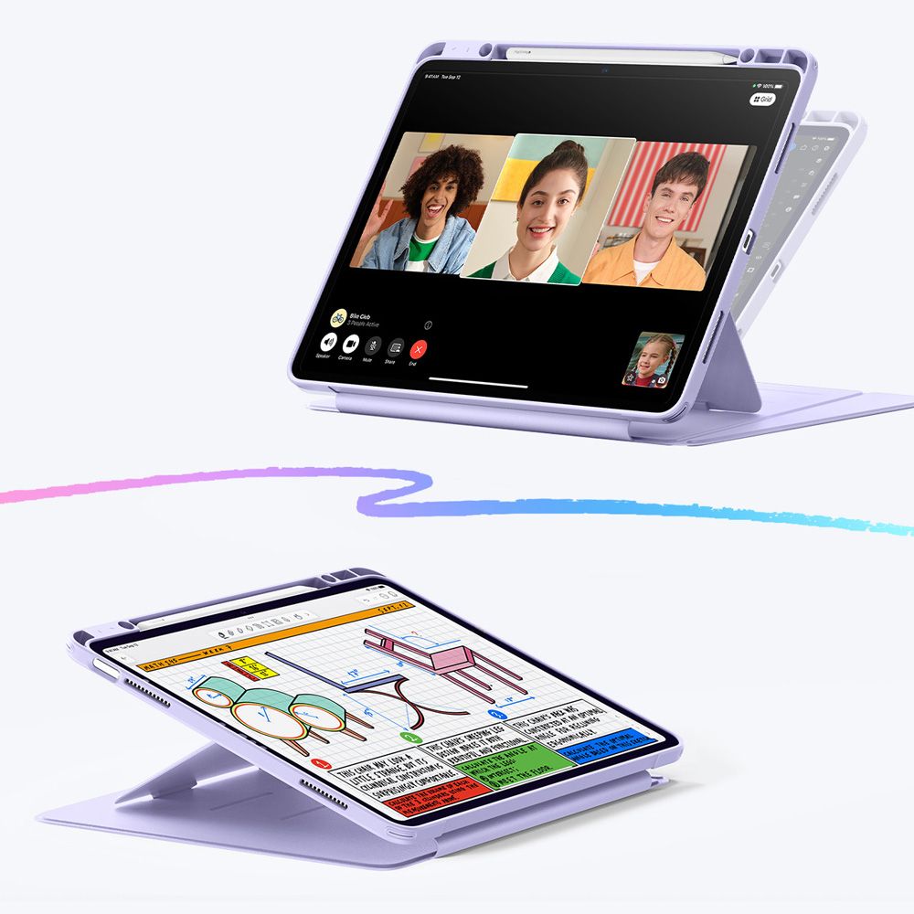 ESR Flip Hybrid-etui til iPad Air 13" (2024/2025/2026) - Lilla