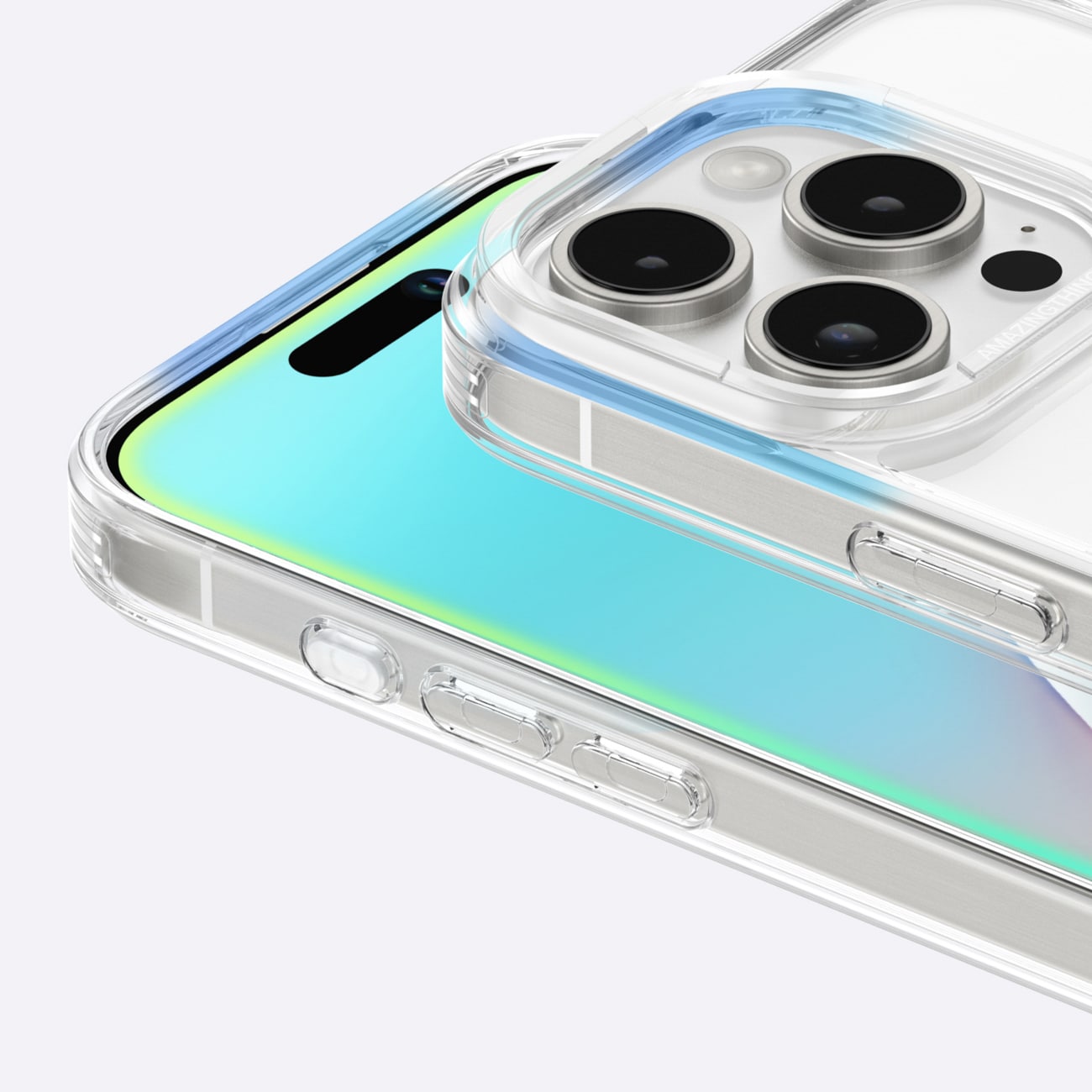 AmazingThing minimalt etui til iPhone 16 Pro Max silikoneetui - gennemsigtigt