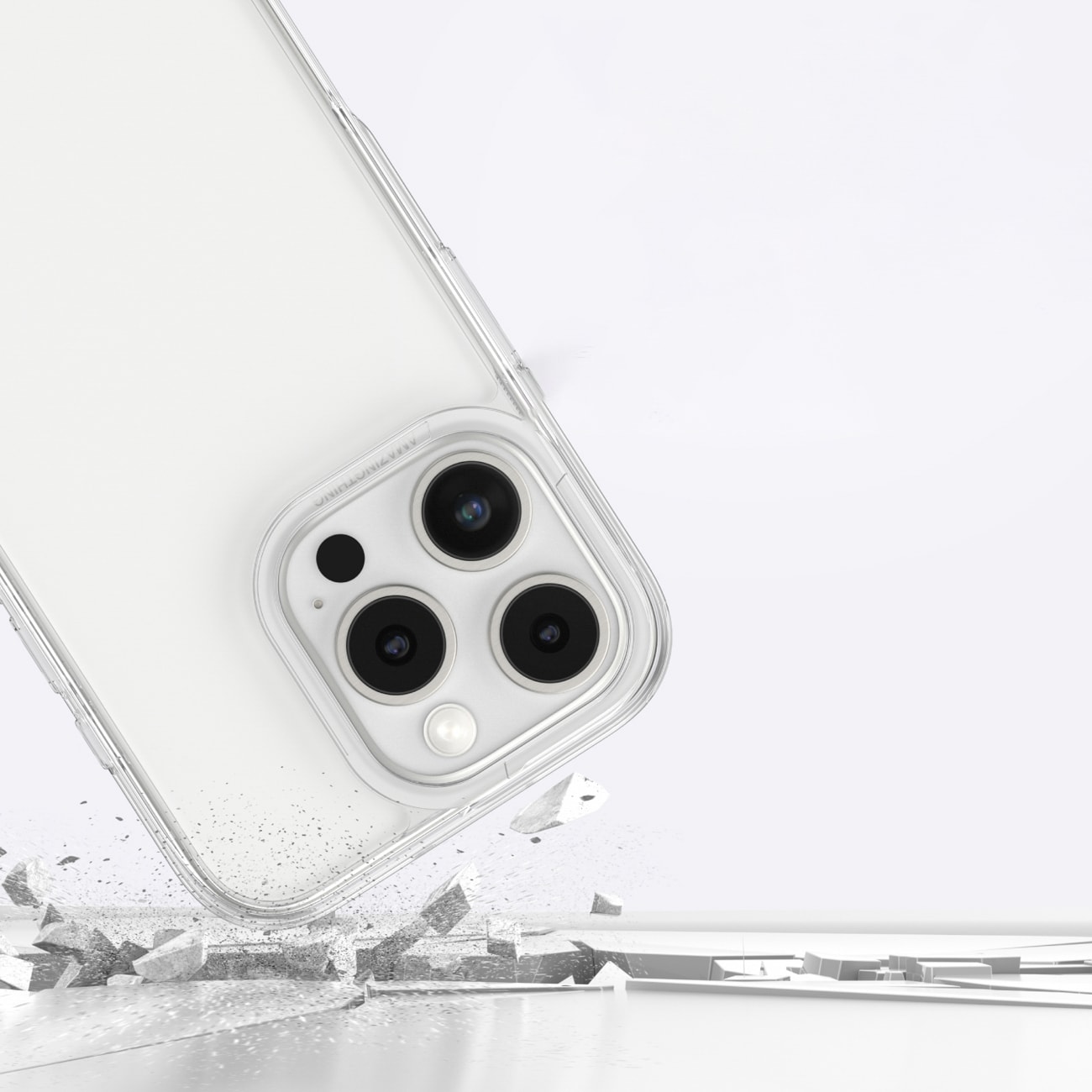 AmazingThing minimalt etui til iPhone 16 Pro Max silikoneetui - gennemsigtigt