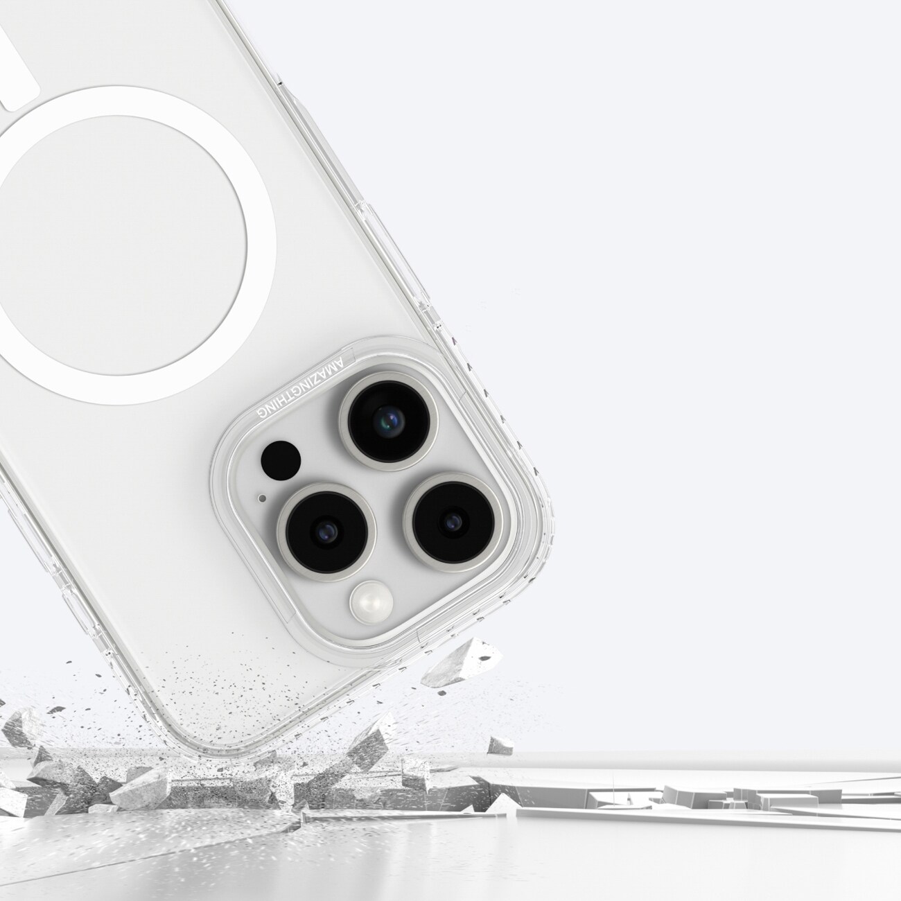 AmazingThing Titan Pro Mag Fodral med magnetisk ring för iPhone 16 Pro - Transparent