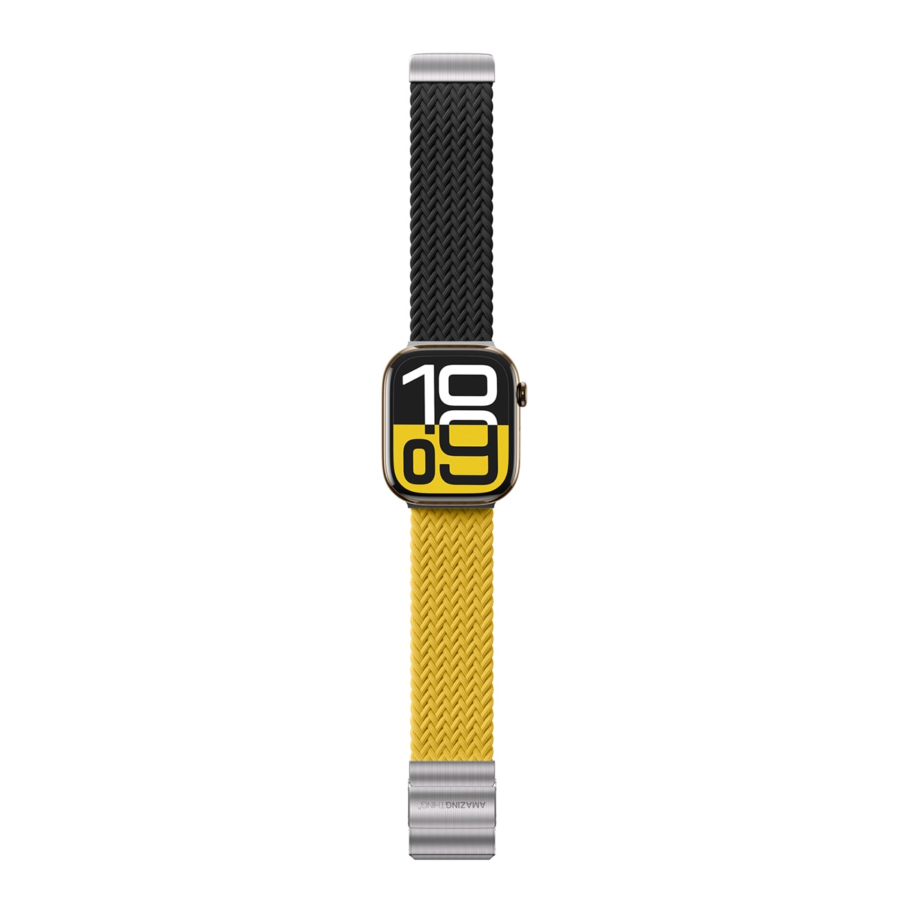 Set om 2 AmazingThing Blend-band för Apple-klocka 45/46/49 mm - gul-svart/svart
