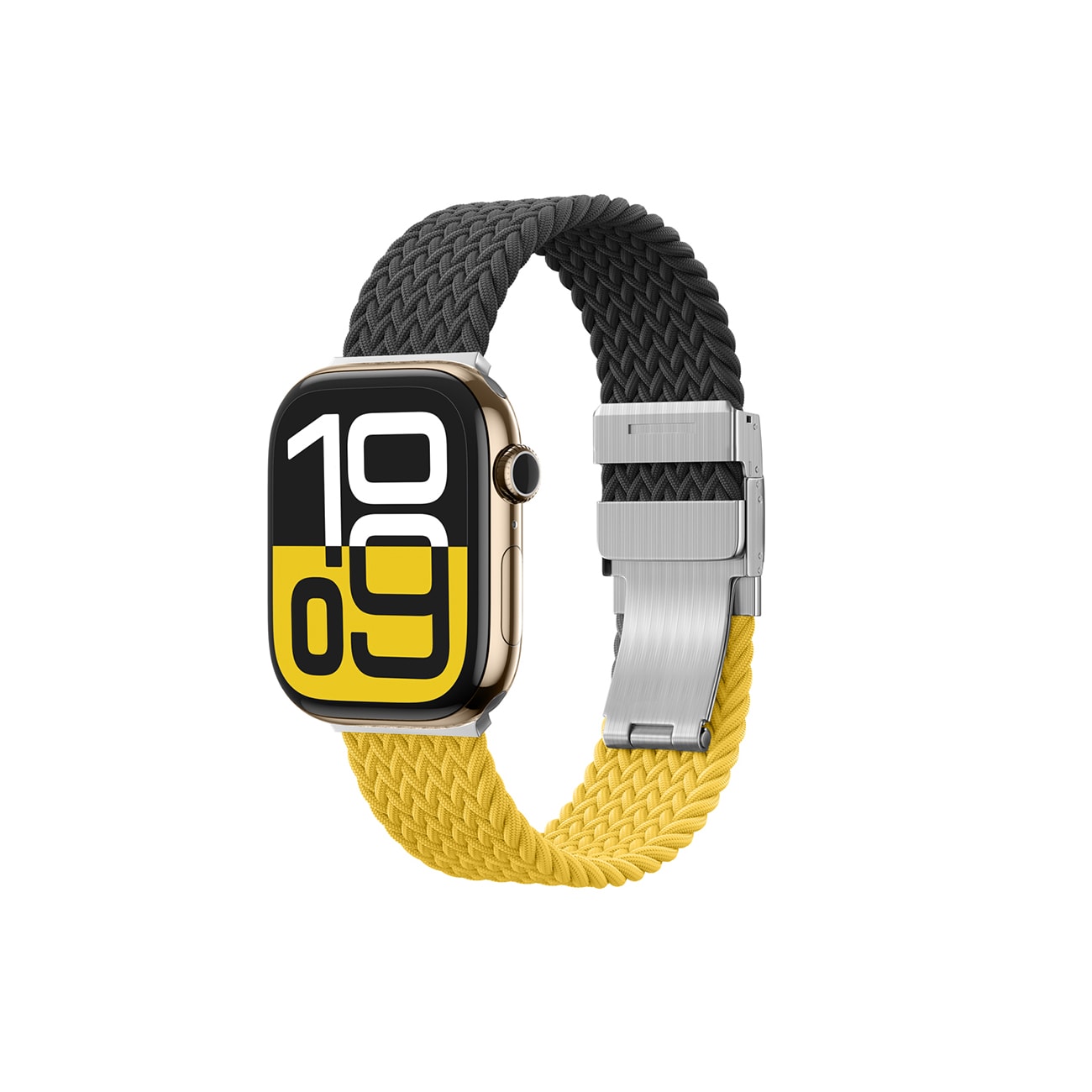 Set om 2 AmazingThing Blend-band för Apple-klocka 45/46/49 mm - gul-svart/svart