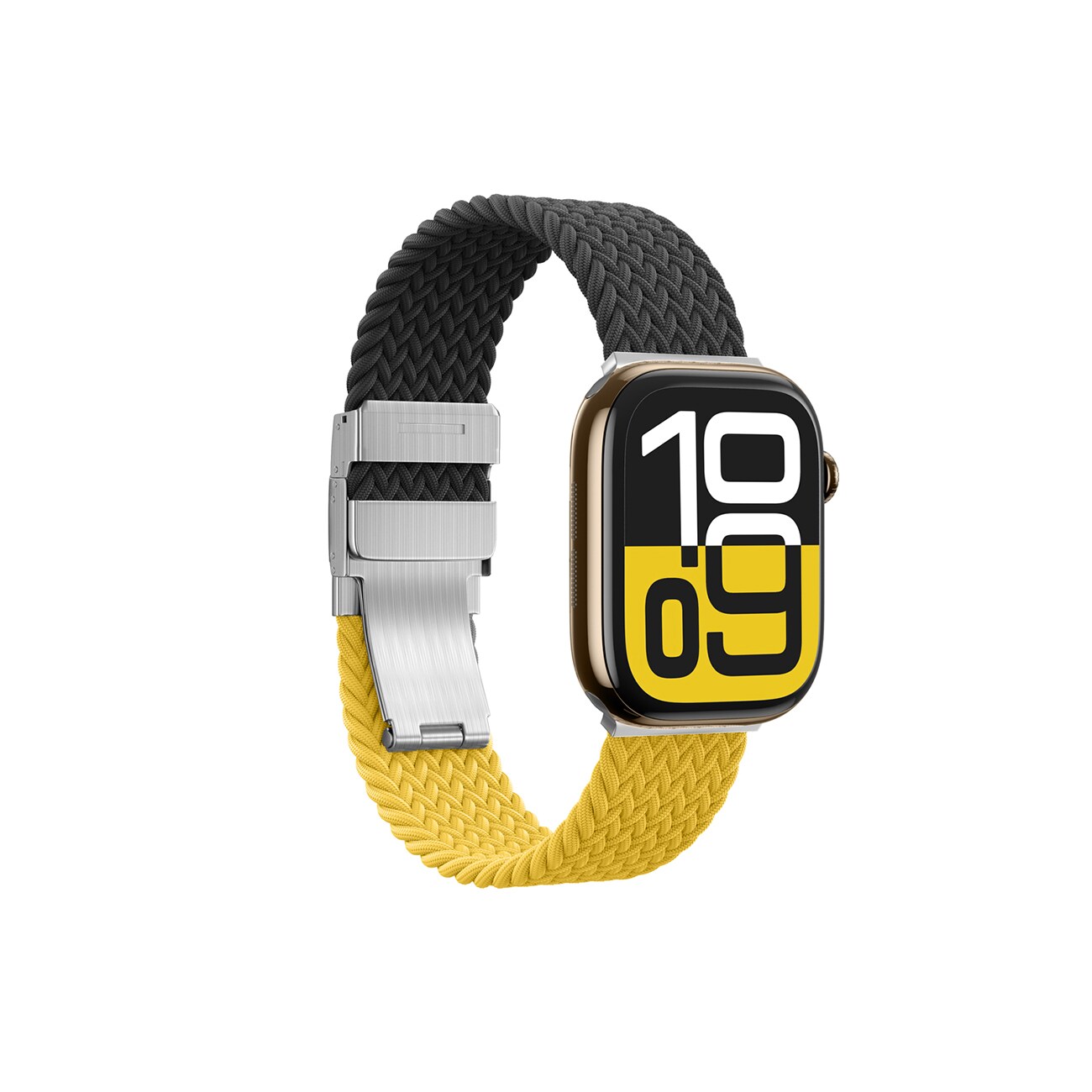 Set om 2 AmazingThing Blend-band för Apple-klocka 45/46/49 mm - gul-svart/svart