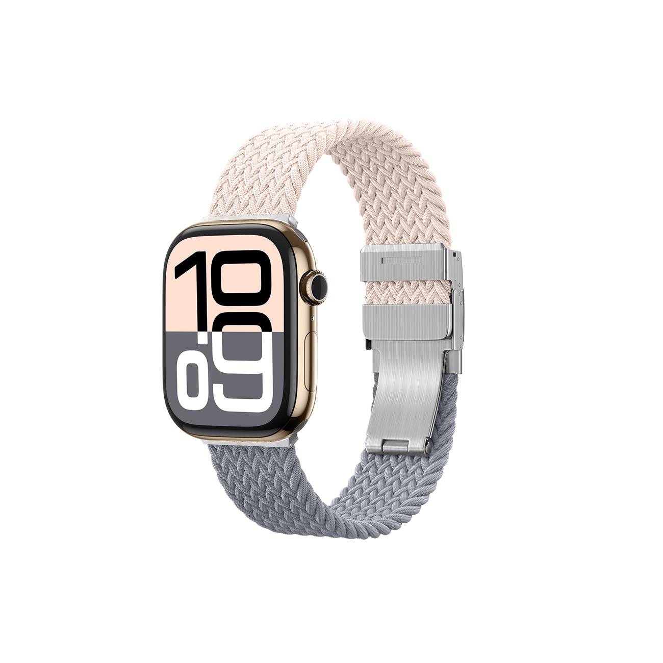 Set om 2 AmazingThing Blend-armband för Apple-klocka 45/46/49mm - Rosa-Grå/Rosa