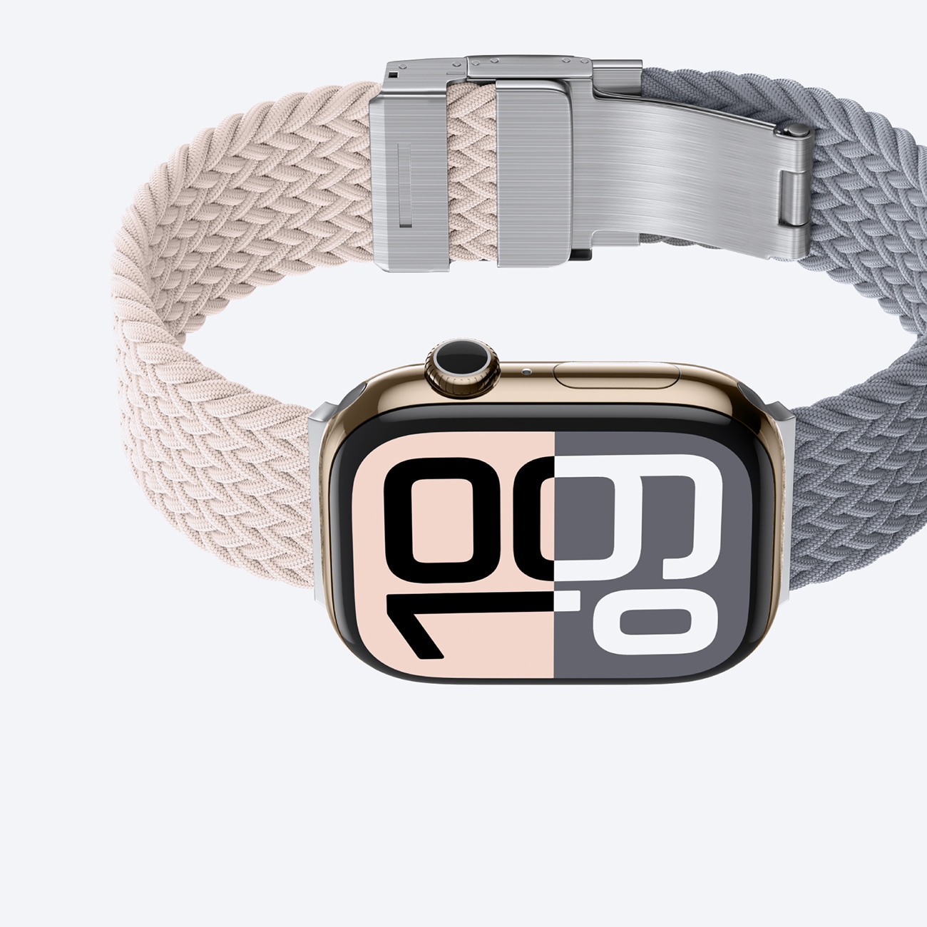 Set om 2 AmazingThing Blend-armband för Apple-klocka 45/46/49mm - Rosa-Grå/Rosa