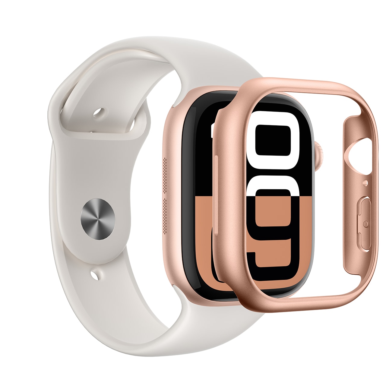 AmazingThing Minimalt fodral till Apple-klocka 46 mm - roséguld