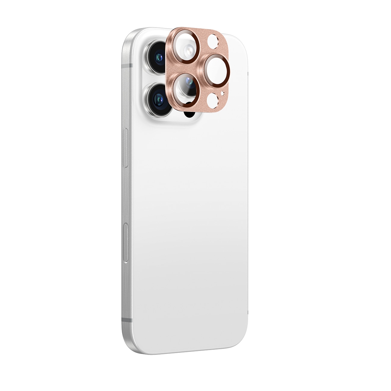 AmazingThing Aviation-Grade Alloy härdat glaslins för iPhone 16 Pro/16 Pro Max - Rose Gold