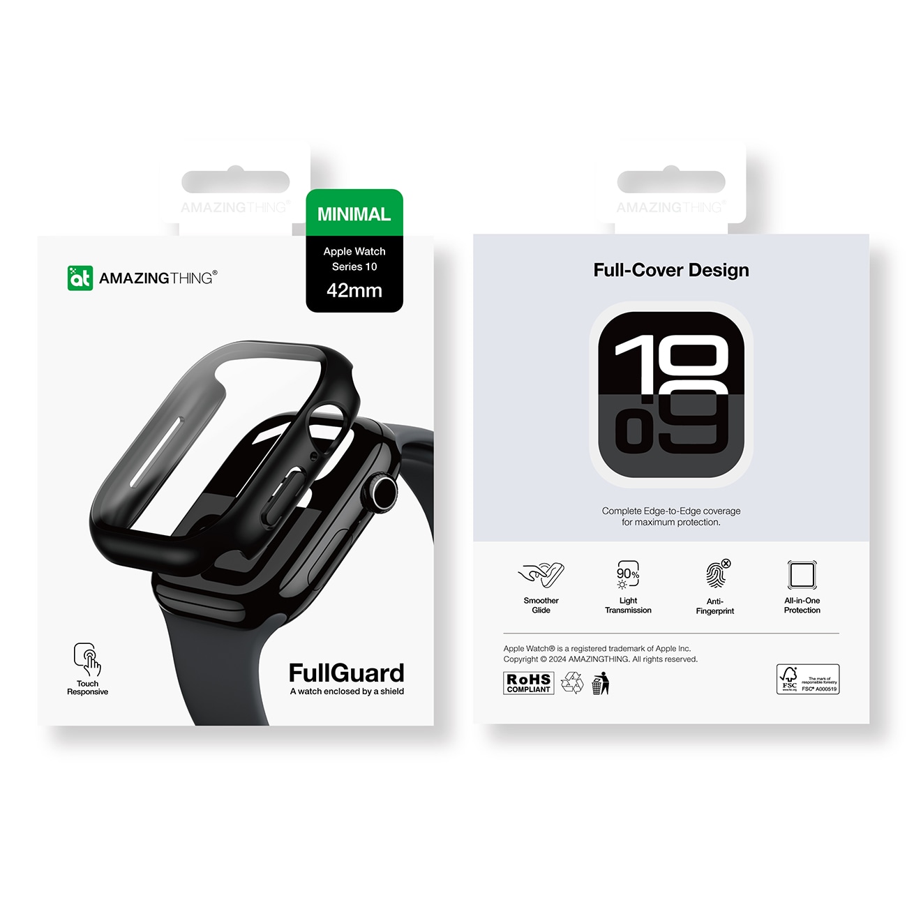 AmazingThing Radix glasfodral för Apple Watch 42mm - Svart
