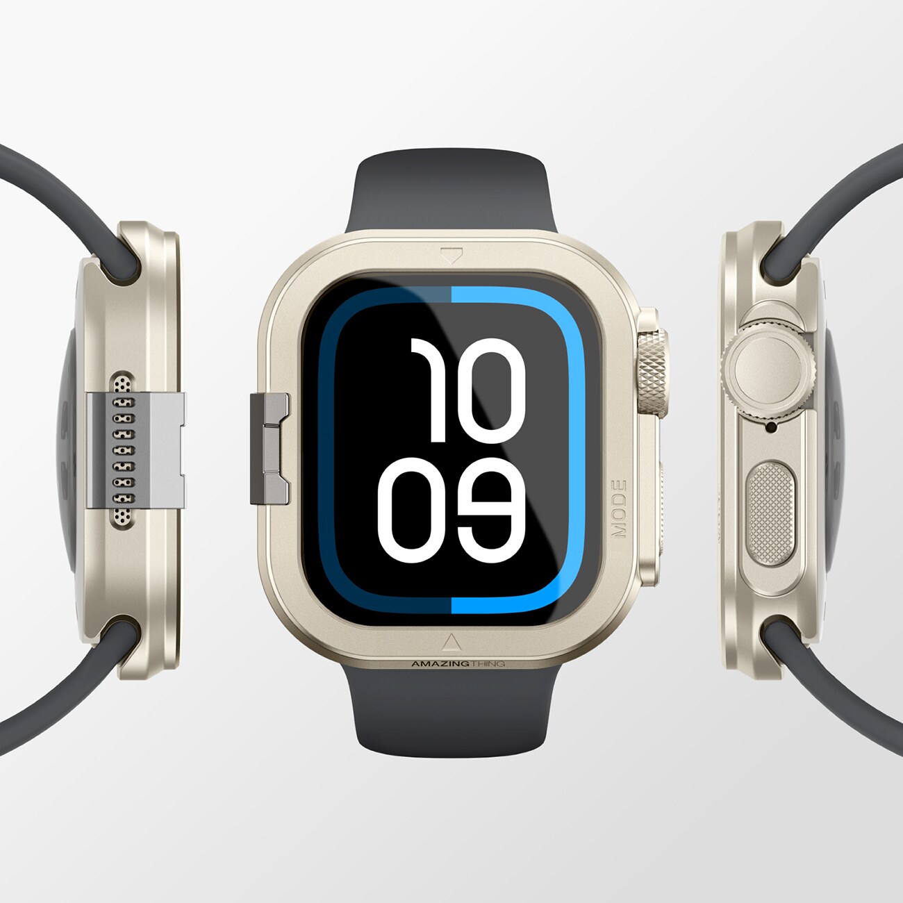 AmazingThing Titan Pro metallfodral för Apple Watch 11 46mm aluminium - titan
