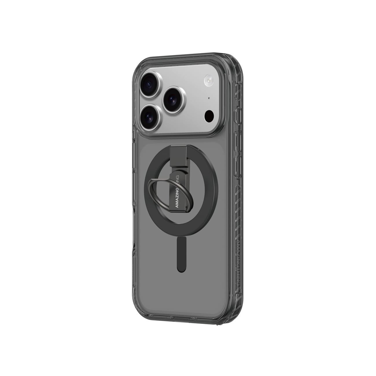AmazingThing Titan Pro Grip Ring Set-etui til iPhone 17 Pro Max Kompatibel med MagSafe - Sort
