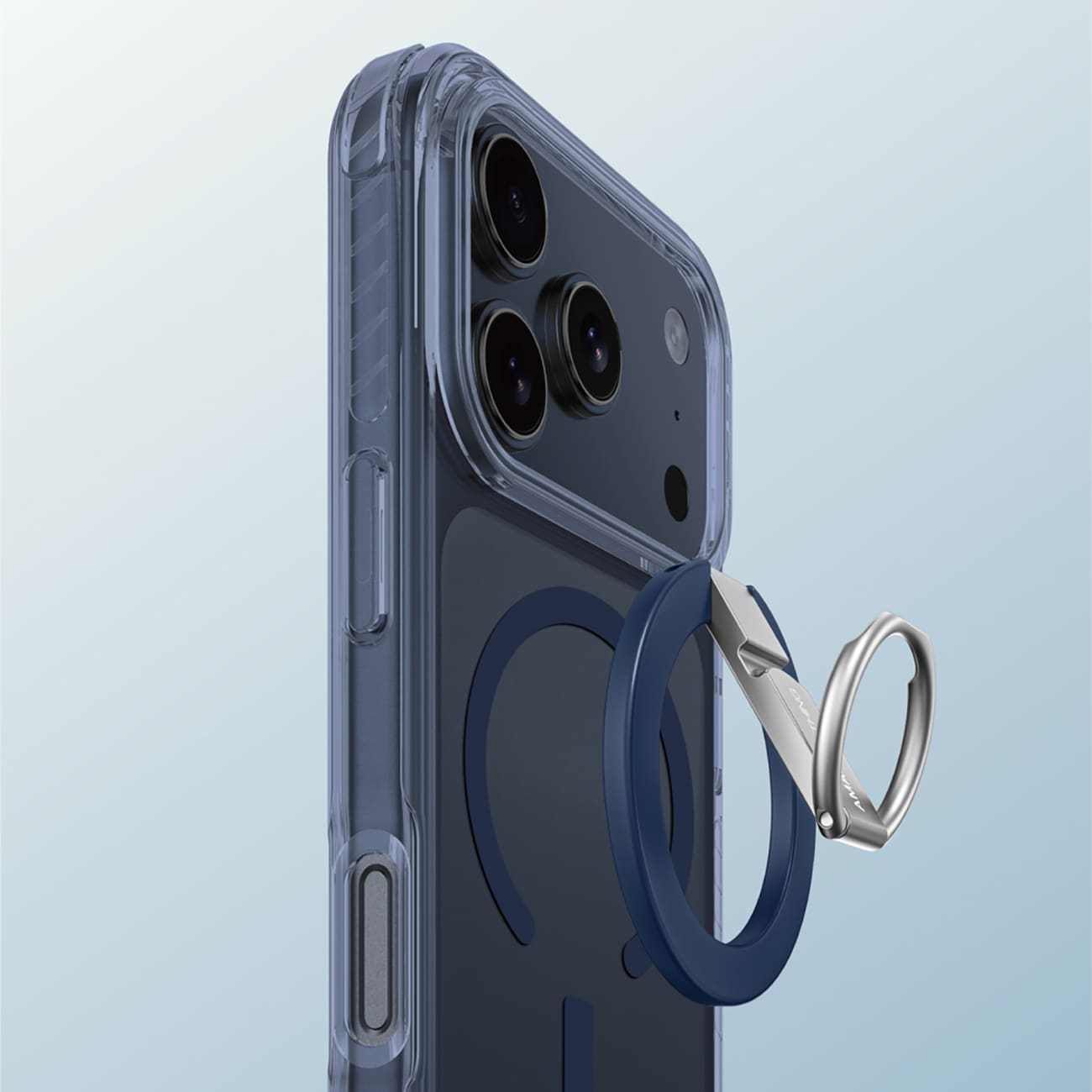AmazingThing Titan Pro Grip Ring Set Fodral för iPhone 17 Pro Max Kompatibel med MagSafe - Blå