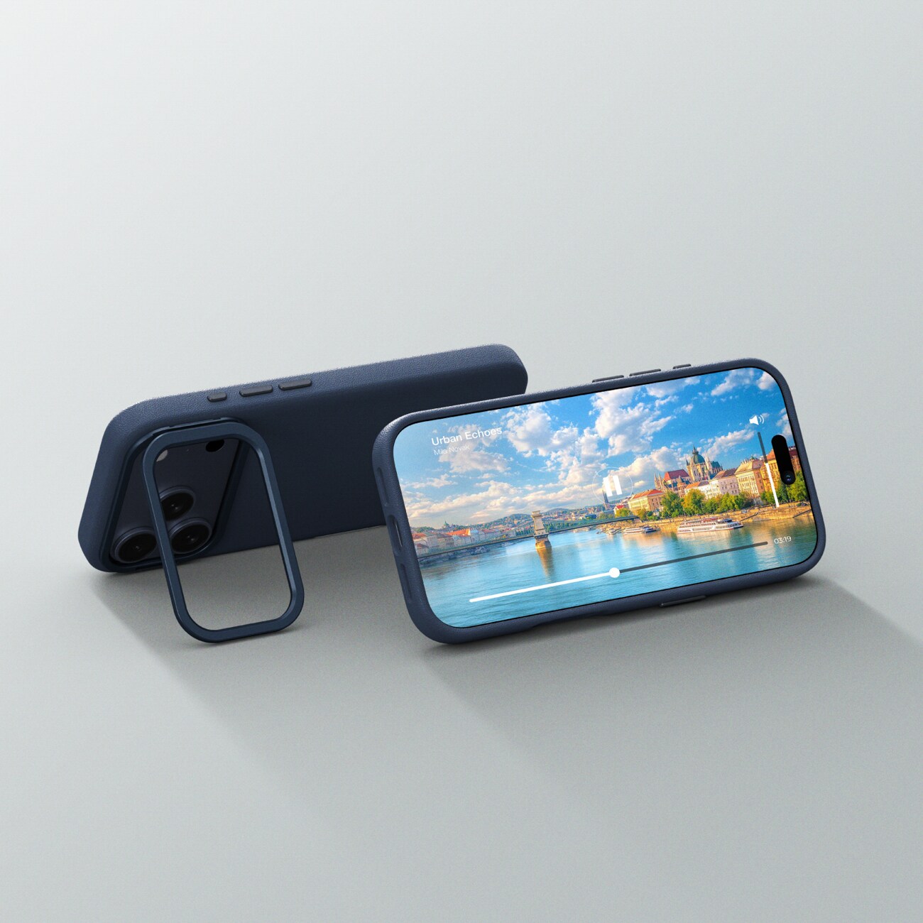 AmazingThing Glamour iPhone 17 Pro Max Fodral med stativ - Blå