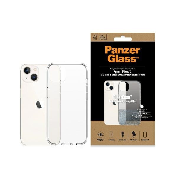 PanzerGlass ClearCase antibakteriellt fodral med Military Grade för iPhone 13/14/15 - transparent