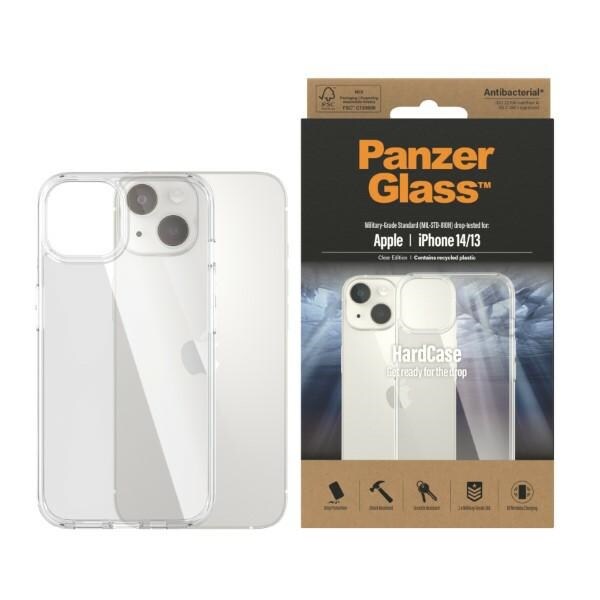 PanzerGlass HardCase antibakteriellt Military Grade fodral för iPhone 14/15/13 - transparent