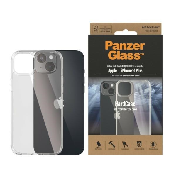 PanzerGlass HardCase Antibakteriellt militärt fodral för iPhone 14 Plus / 15 Plus - Transparent