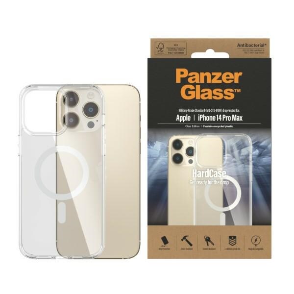 PanzerGlass HardCase MagSafe Antibakteriellt fodral för iPhone 14 Pro Max - Transparent