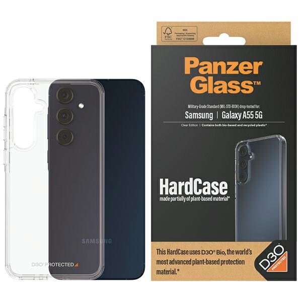 PanzerGlass HardCase D3O® Bio Military Grade för Samsung Galaxy A55 5G - transparent
