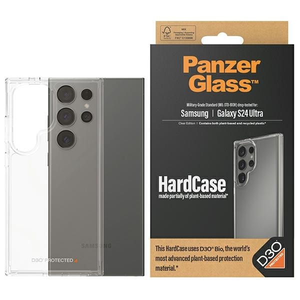 PanzerGlass Hårt Fodral D3O® Bio, Militärklassad, för Samsung Galaxy S24 Ultra - Transparent