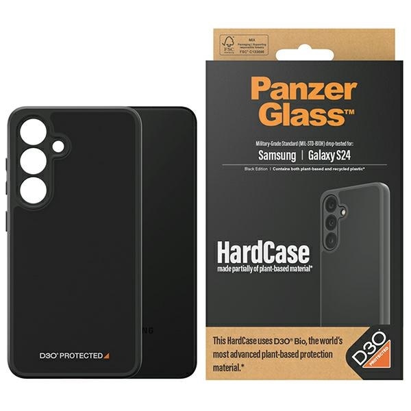 PanzerGlass Hårt fodral D3O® Bio med militärcertifiering för Samsung Galaxy S24 - Transparent/svart