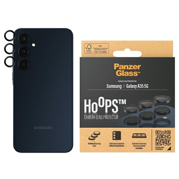 PanzerGlass Hoops Kameraskydd för Samsung Galaxy A35 5G - med svart ram