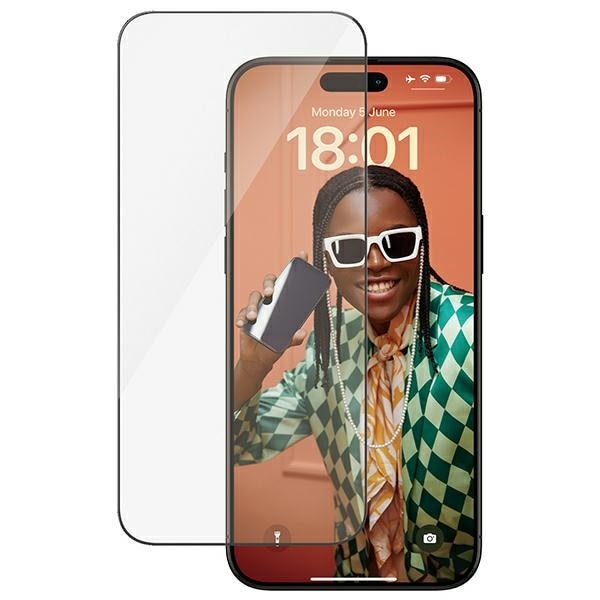 PanzerGlass Härdat glas med ultrabred passform och positioneringsanordning för iPhone 15 Pro Max