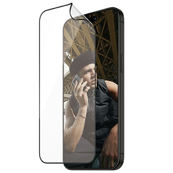 PanzerGlass Matrix Ultra-Wide-Fit hybridglas för iPhone 15 Pro med lägesställare