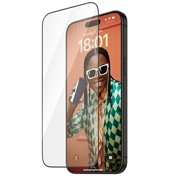 PanzerGlass Re:färskt glas för iPhone 15 Pro Max med en lägesställare