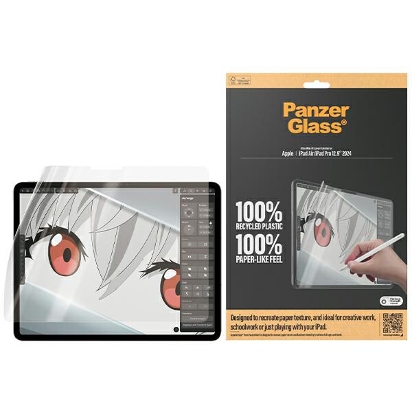 Antibakteriell PanzerGlass GraphicPaper-folie med bländningsfilter för iPad Air/Pro 12,9" 2024