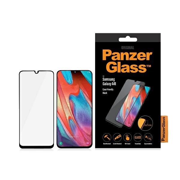 PanzerGlass E2E Vanligt härdat glas för Samsung Galaxy A41 - med svart ram