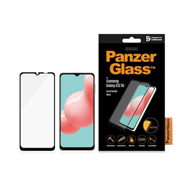 PanzerGlass E2E Vanligt härdat glas för Samsung Galaxy A32 5G - med svart ram