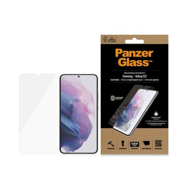 PanzerGlass E2E Microfracture antibakteriellt glas för Samsung Galaxy S22 - med svart ram