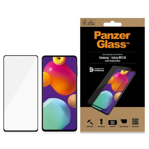 PanzerGlass E2E Vanligt härdat glas för Samsung Galaxy M53 - med svart ram