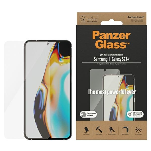 PanzerGlass Ultra-Wide Fit härdat glas med applikator för Samsung Galaxy S23+