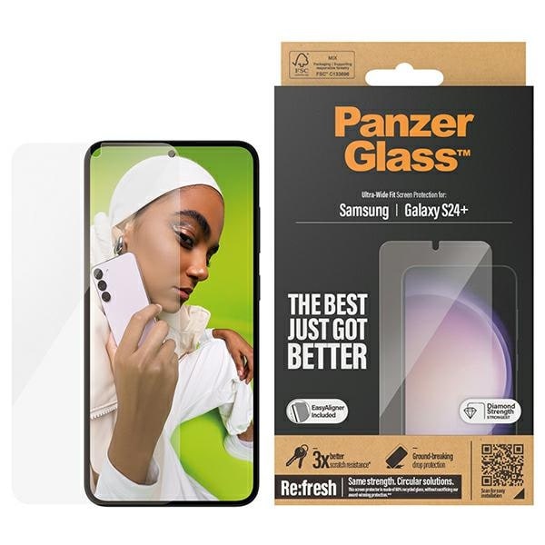 PanzerGlass Ultra-Wide Fit härdat glas med applikator för Samsung Galaxy S24+